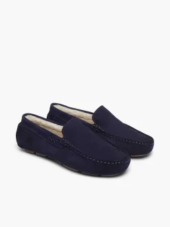 G.H.BASS Buffalo Moccasin Slippers Navy Flash Sale