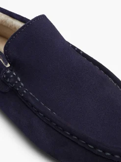G.H.BASS Buffalo Moccasin Slippers Navy Flash Sale