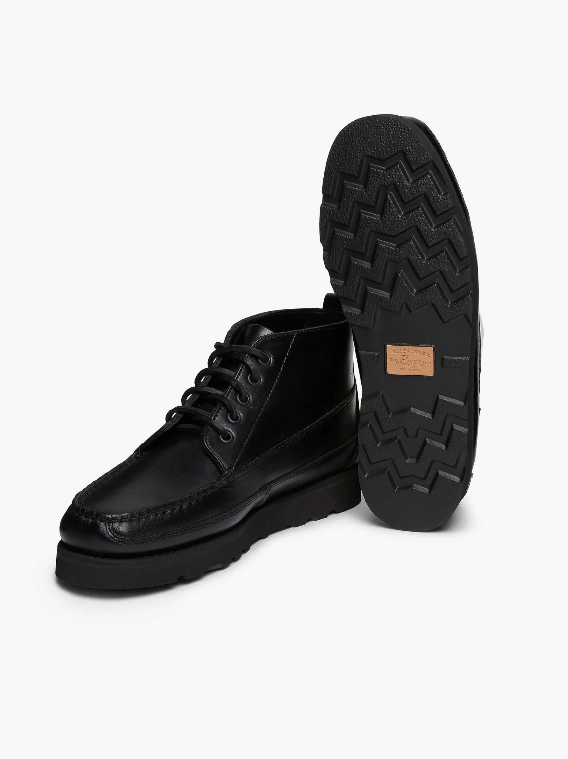 G.H.BASS Camp Moc Iii Ranger Boots Black Fashion
