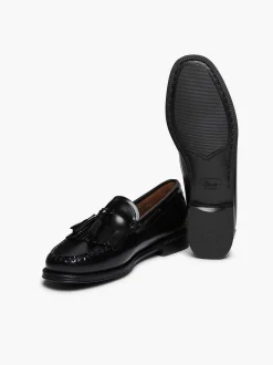 G.H.BASS Easy Weejuns Esther Kiltie Tassel Loafers Black Hot