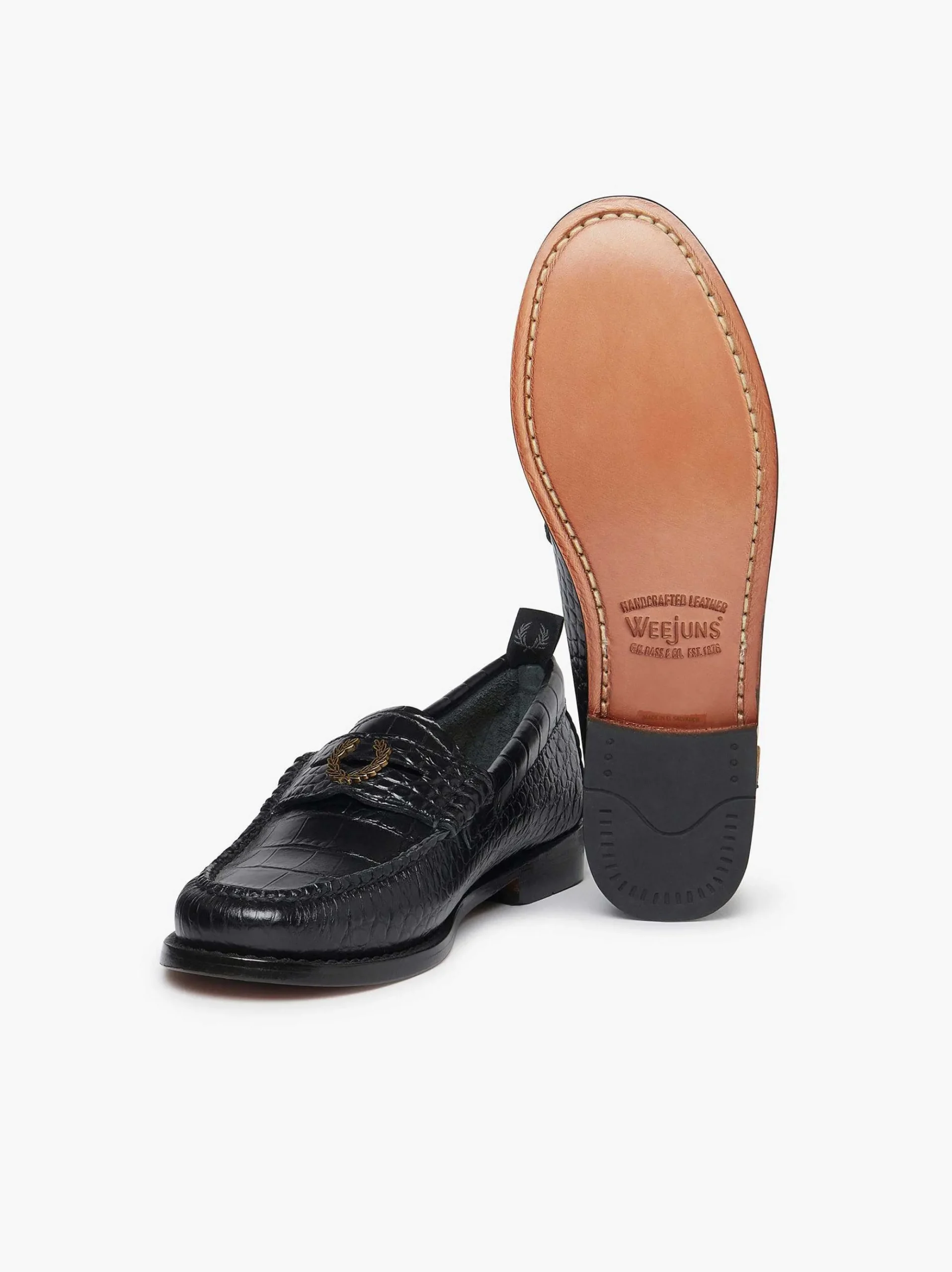 G.H.BASS Fred Perry X Amy Winehouse Weejuns Penny Black Hot