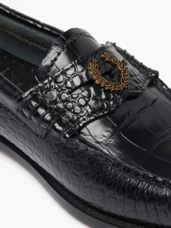 G.H.BASS Fred Perry X Amy Winehouse Weejuns Penny Black Hot