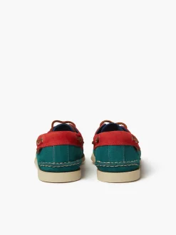 G.H.BASS Jetty Iii 2 Eye Boat Shoes Red & Blue & Green Clearance