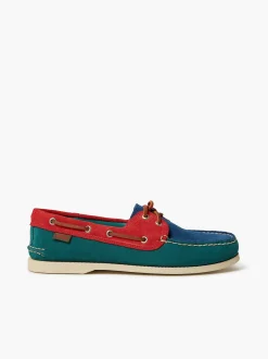 G.H.BASS Jetty Iii 2 Eye Boat Shoes Red & Blue & Green Clearance