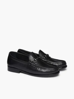 G.H.BASS Panama Lianna Saddle Bar Loafers Black Fashion
