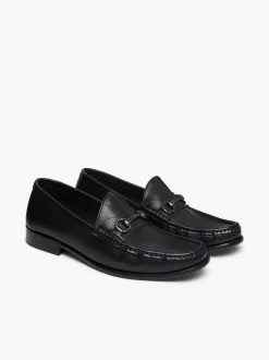 G.H.BASS Panama Lincoln Saddle Bar Loafers Black Discount