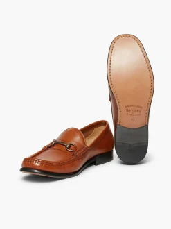 G.H.BASS Panama Lincoln Saddle Bar Loafers Tan Hot