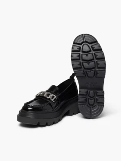 G.H.BASS Platform Lug Chain Loafers Black New