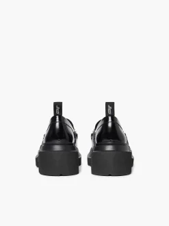 G.H.BASS Platform Lug Chain Loafers Black New