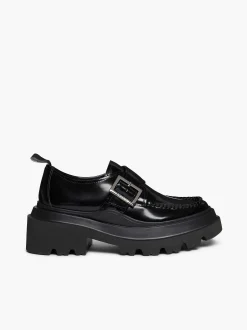 G.H.BASS Platform Lug Derby Black Flash Sale