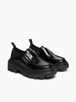 G.H.BASS Platform Lug Derby Black Flash Sale
