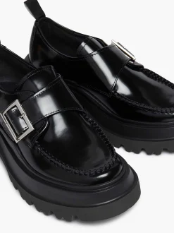 G.H.BASS Platform Lug Derby Black Flash Sale