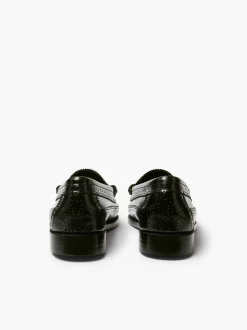 G.H.BASS Weejuns Brogue Penny Loafers Black Best