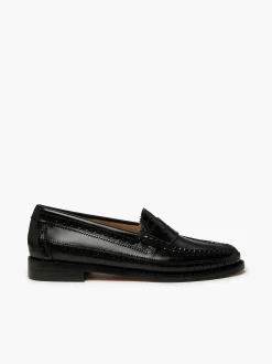 G.H.BASS Weejuns Brogue Penny Loafers Black Best