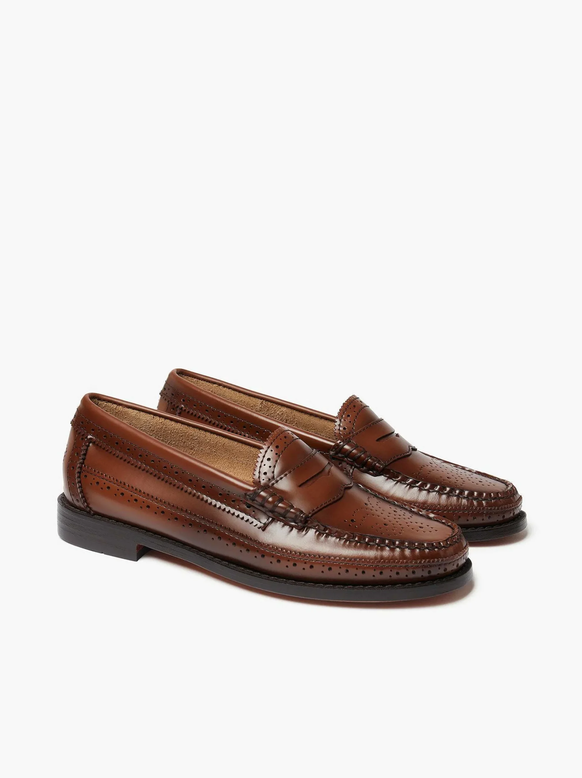 G.H.BASS Weejuns Brogue Penny Loafers Cognac Cheap
