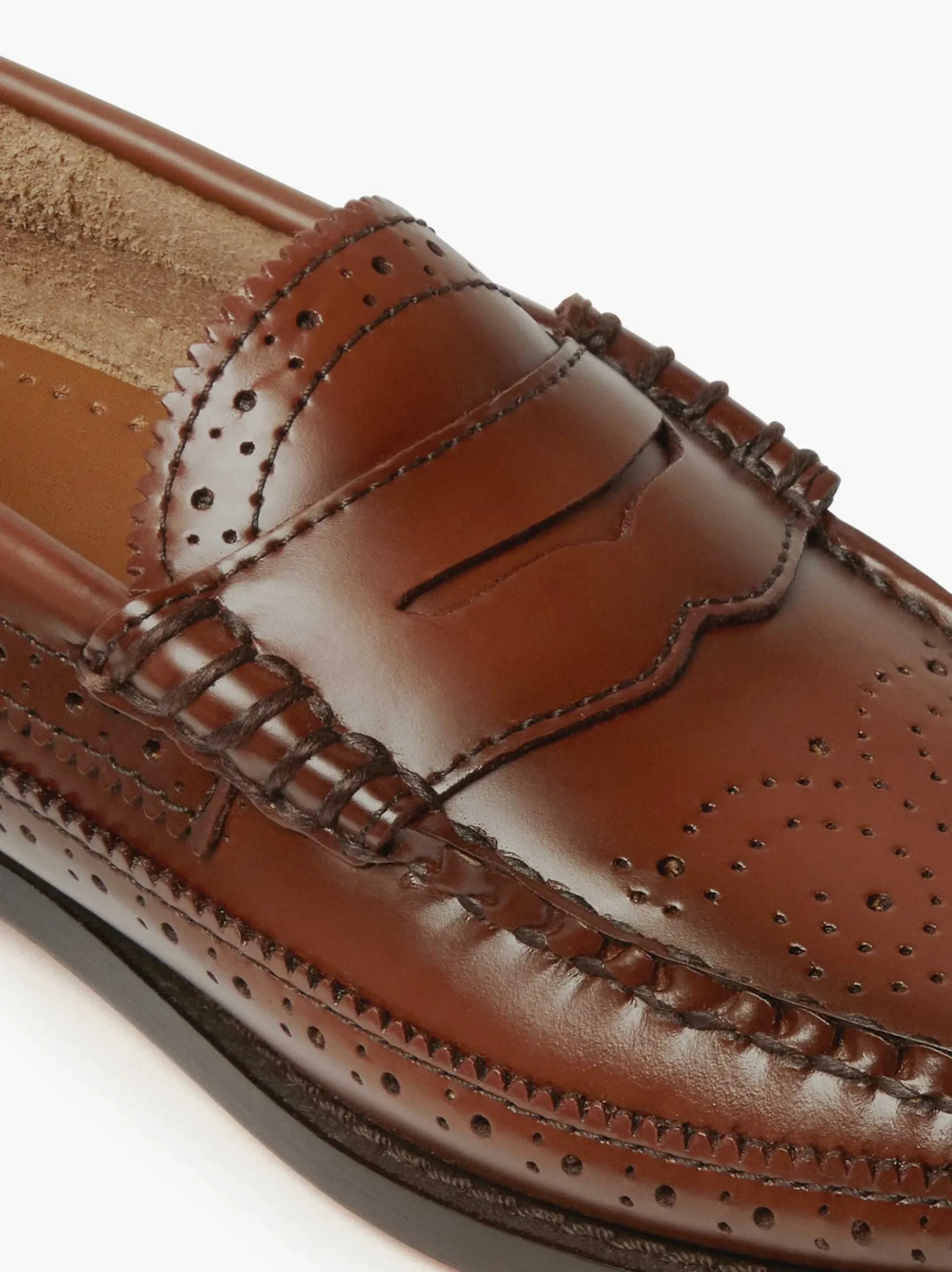 G.H.BASS Weejuns Brogue Penny Loafers Cognac Cheap
