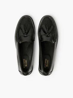 G.H.BASS Weejuns Estelle Brogue Tassel Loafers Black New