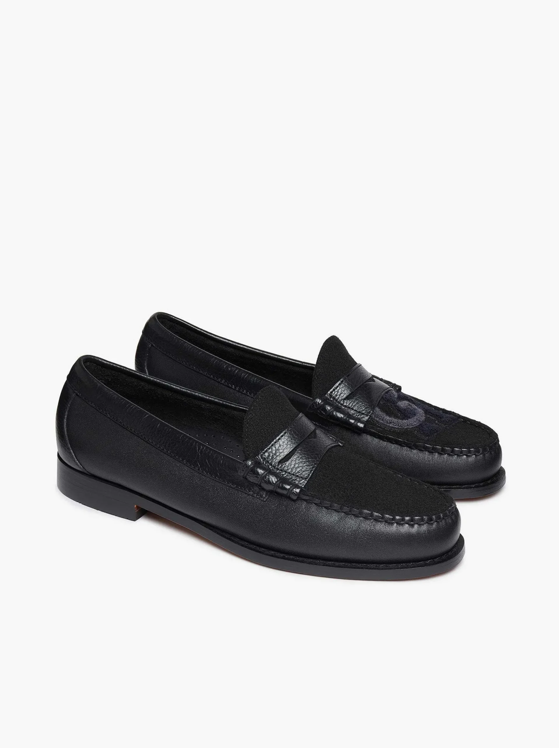G.H.BASS Weejuns Larson Letterman Penny Loafers Black Flash Sale