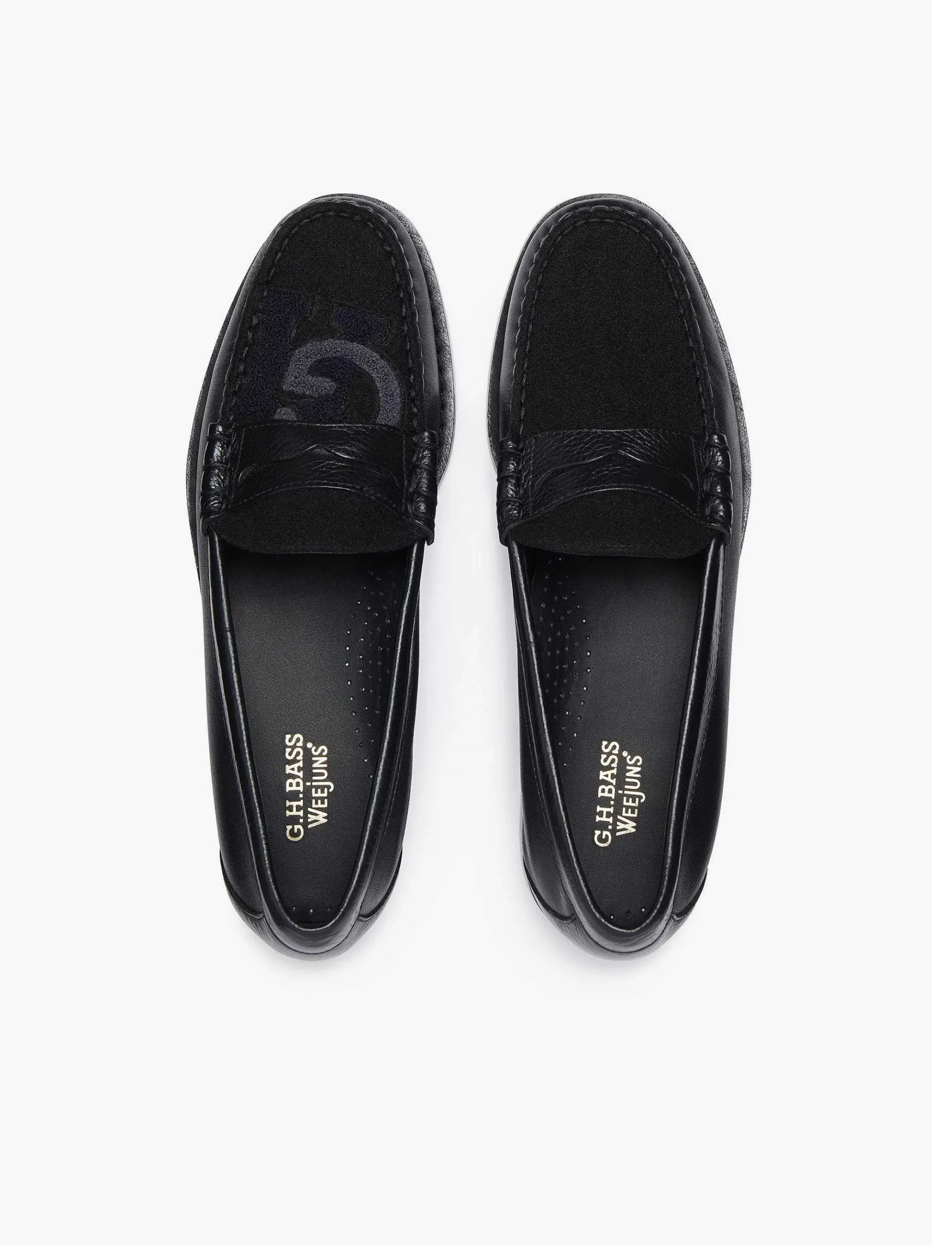 G.H.BASS Weejuns Larson Letterman Penny Loafers Black Flash Sale