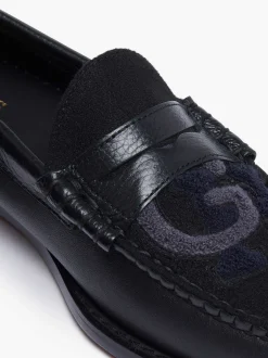 G.H.BASS Weejuns Larson Letterman Penny Loafers Black Flash Sale
