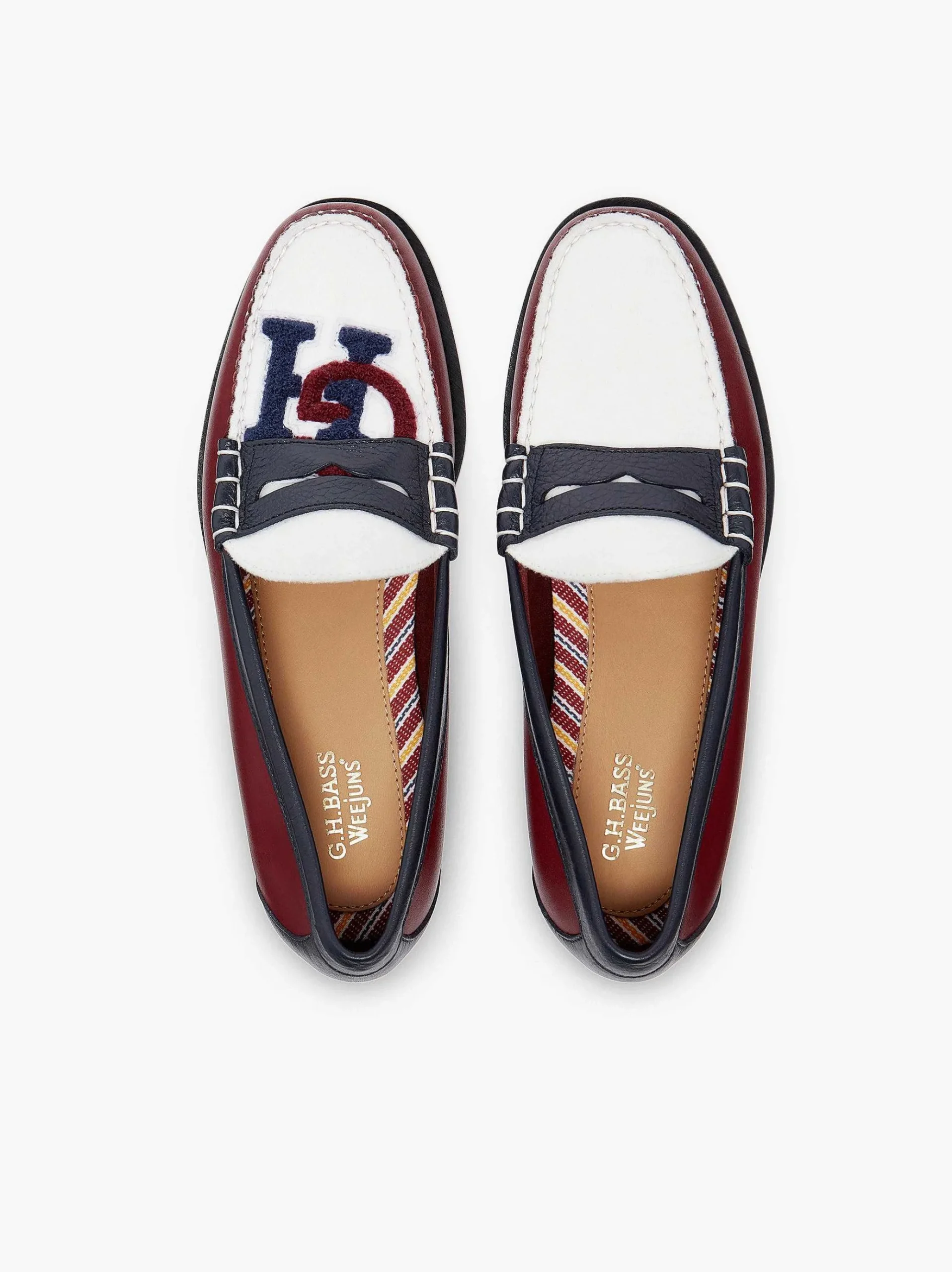 G.H.BASS Weejuns Larson Letterman Penny Loafers Wine Fashion