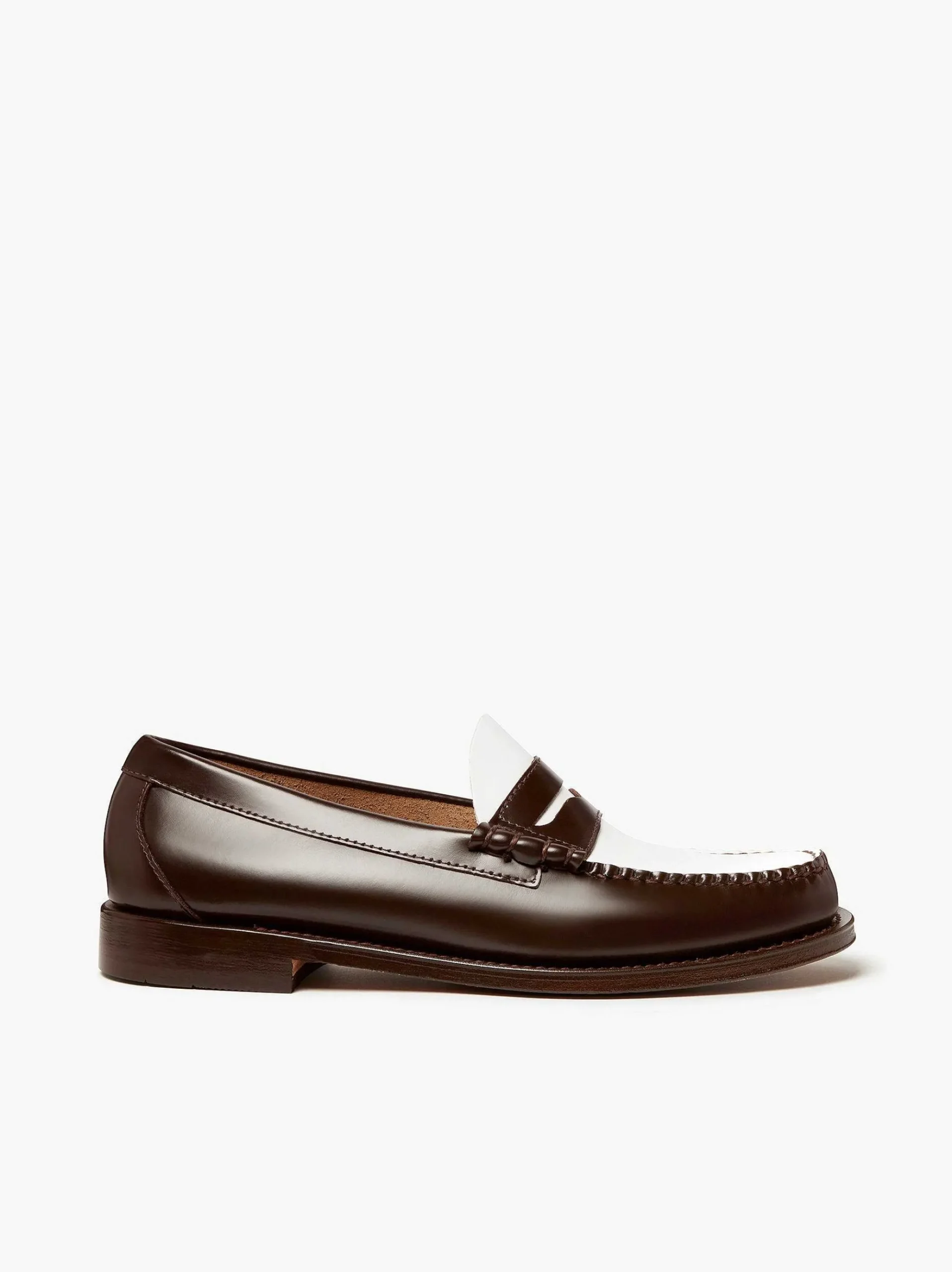 G.H.BASS Weejuns Larson Penny Loafers Dark Brown & White Cheap