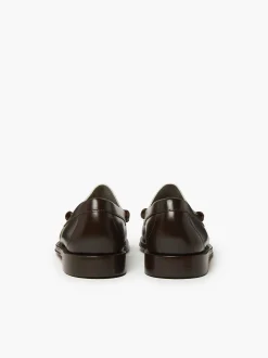 G.H.BASS Weejuns Larson Penny Loafers Dark Brown & White Cheap