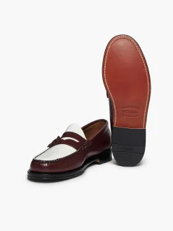 G.H.BASS Weejuns Larson Penny Loafers Wine & White Discount