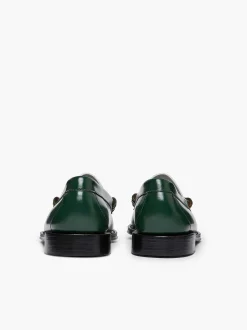 G.H.BASS Weejuns Larson Penny Loafers Green & White New