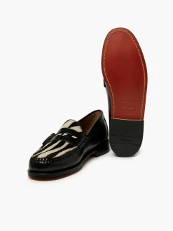 G.H.BASS Weejuns Larson Penny Loafers Zebra Print & Black Discount