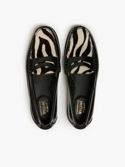 G.H.BASS Weejuns Larson Penny Loafers Zebra Print & Black Discount
