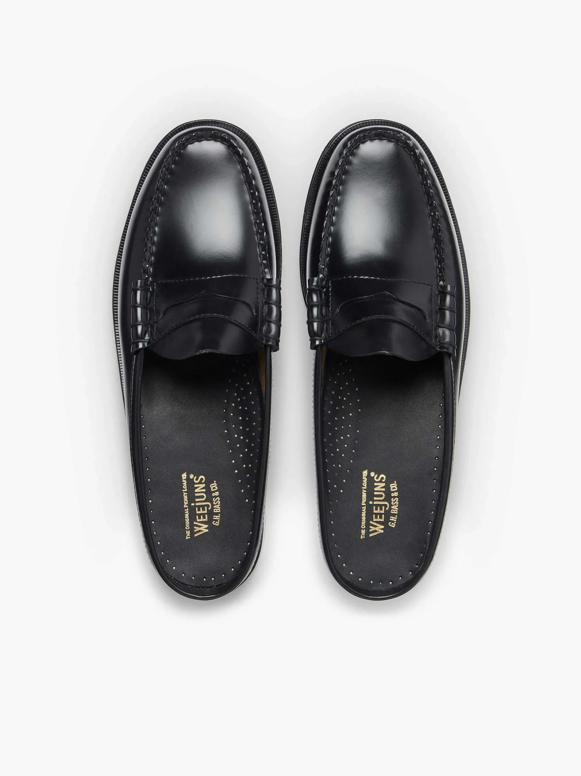G.H.BASS Weejuns Larson Penny Slides Black New