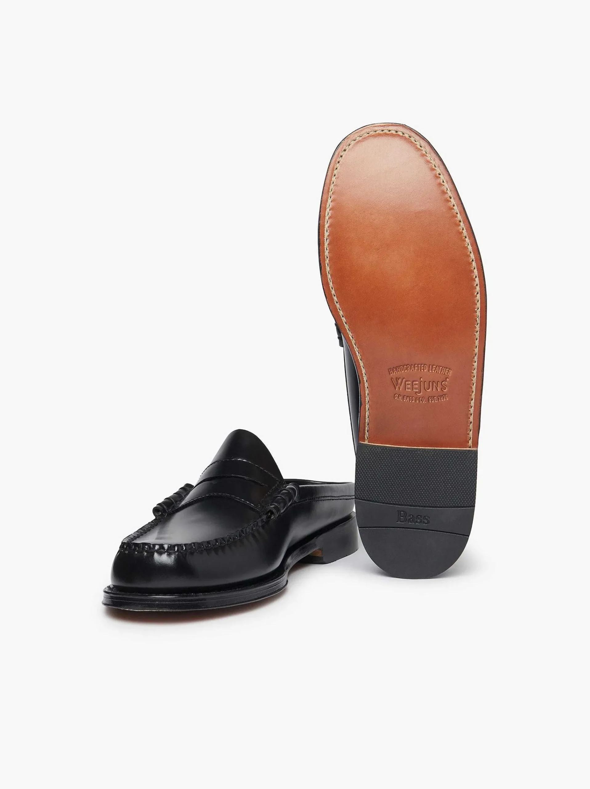 G.H.BASS Weejuns Larson Penny Slides Black New