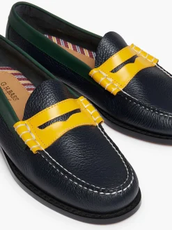G.H.BASS Weejuns Larson Tricolour Penny Loafers Navy Multi Online