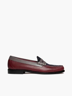 G.H.BASS Weejuns Larson Tricolour Penny Loafers Navy Wine Grey Shop