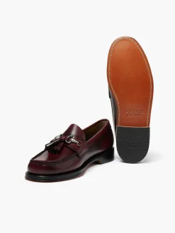G.H.BASS Weejuns Lincoln Horsebit Tassel Loafers Wine Flash Sale
