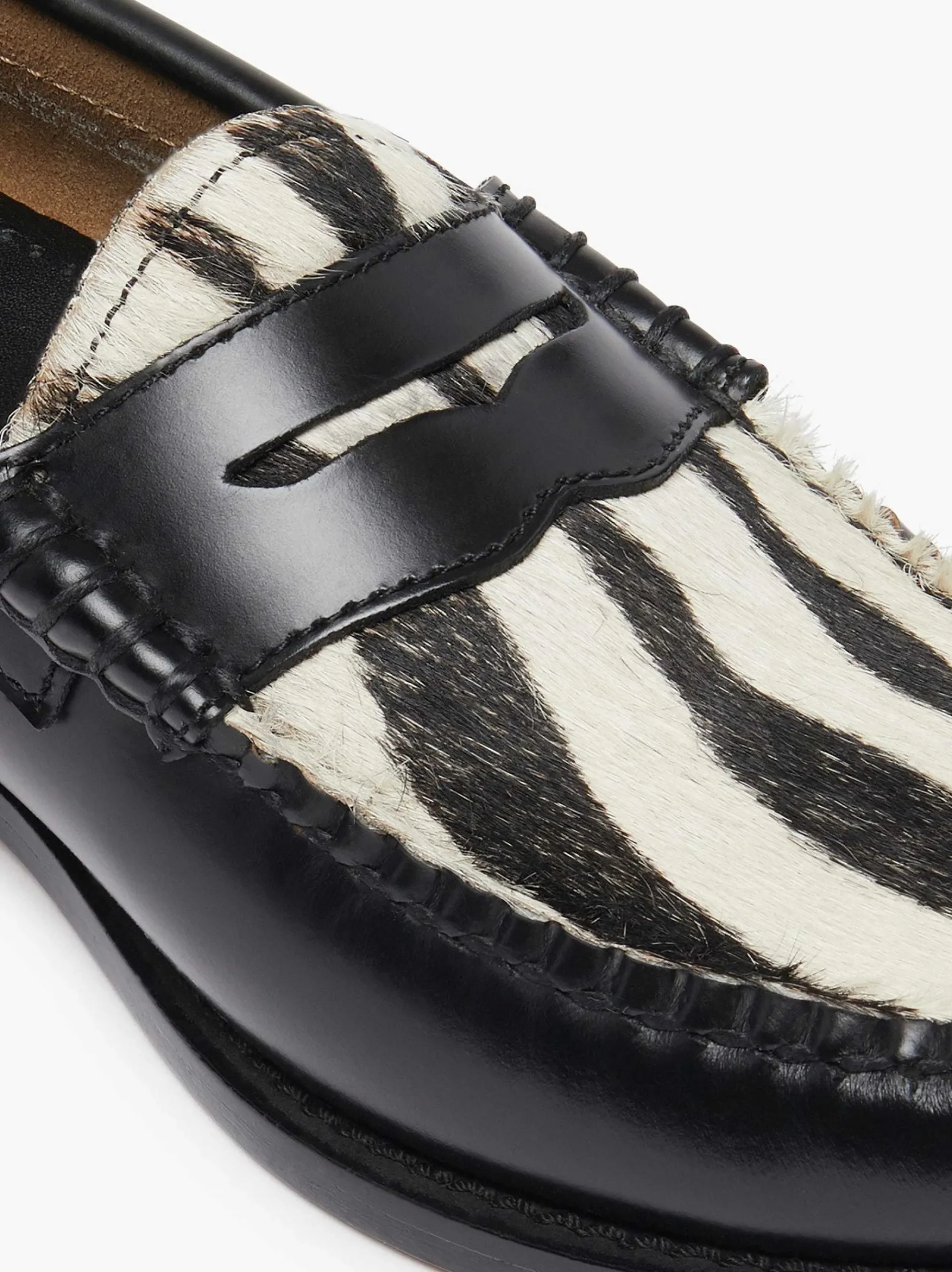 G.H.BASS Weejuns Penny Loafers Zebra Print & Black Online