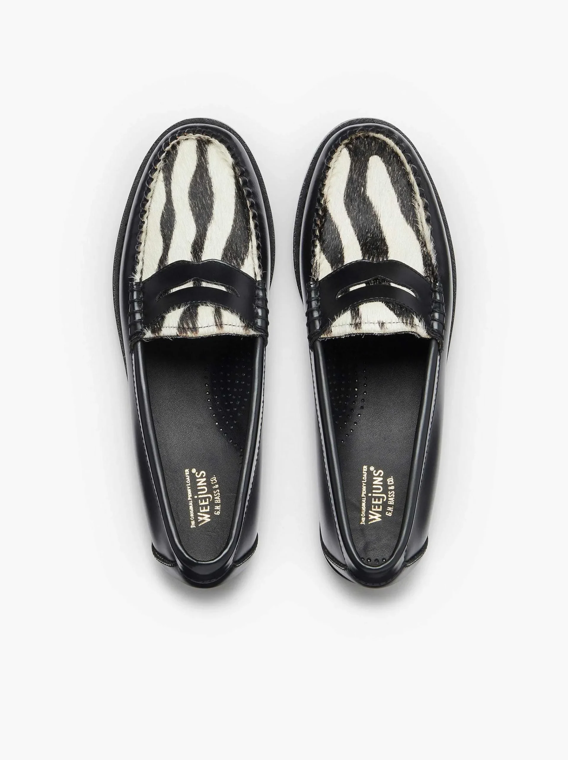 G.H.BASS Weejuns Penny Loafers Zebra Print & Black Online