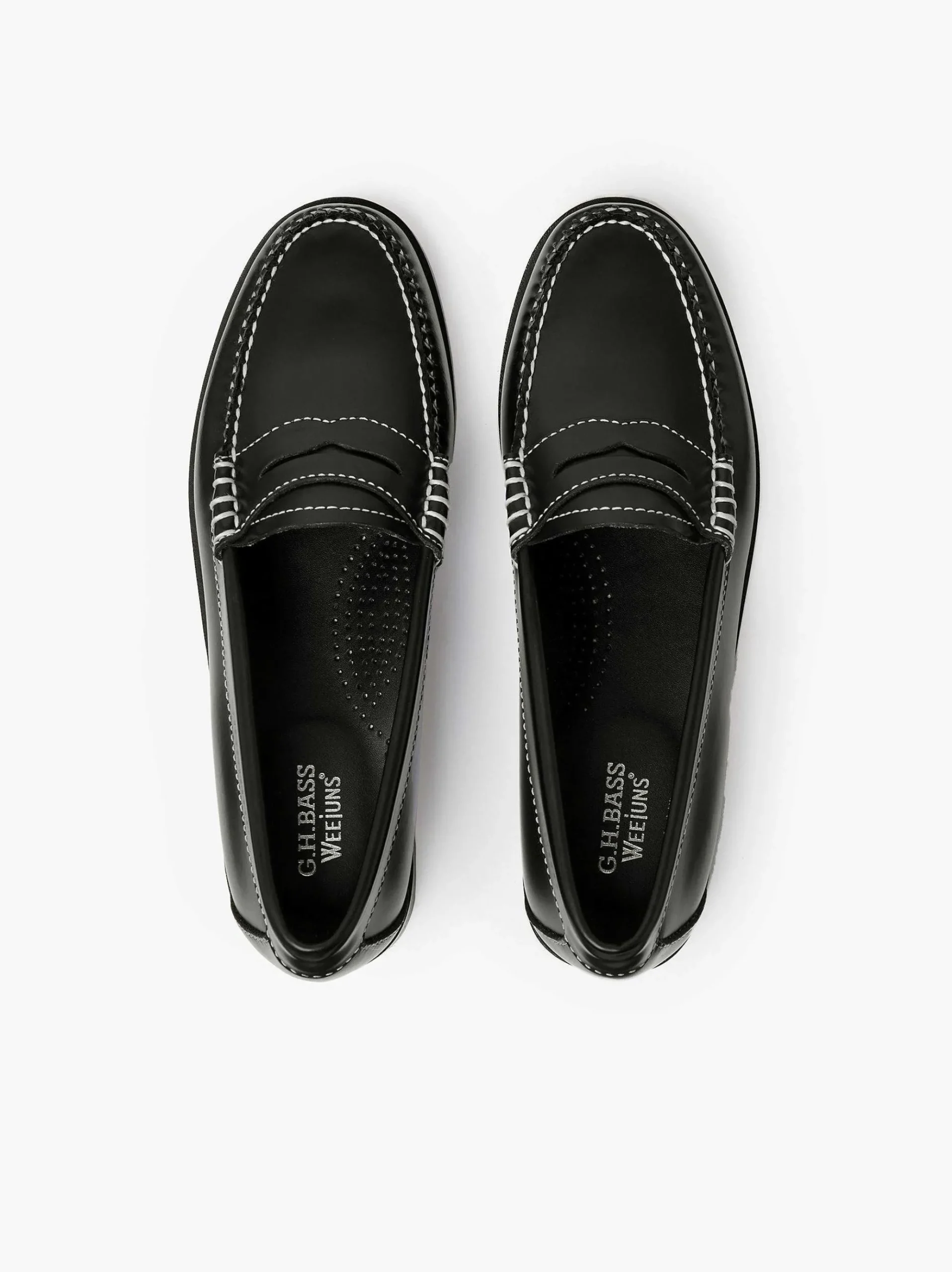 G.H.BASS Weejuns Penny Loafers Black New