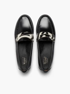 G.H.BASS Weejuns Penny Loafers Zebra Print & Black Hot