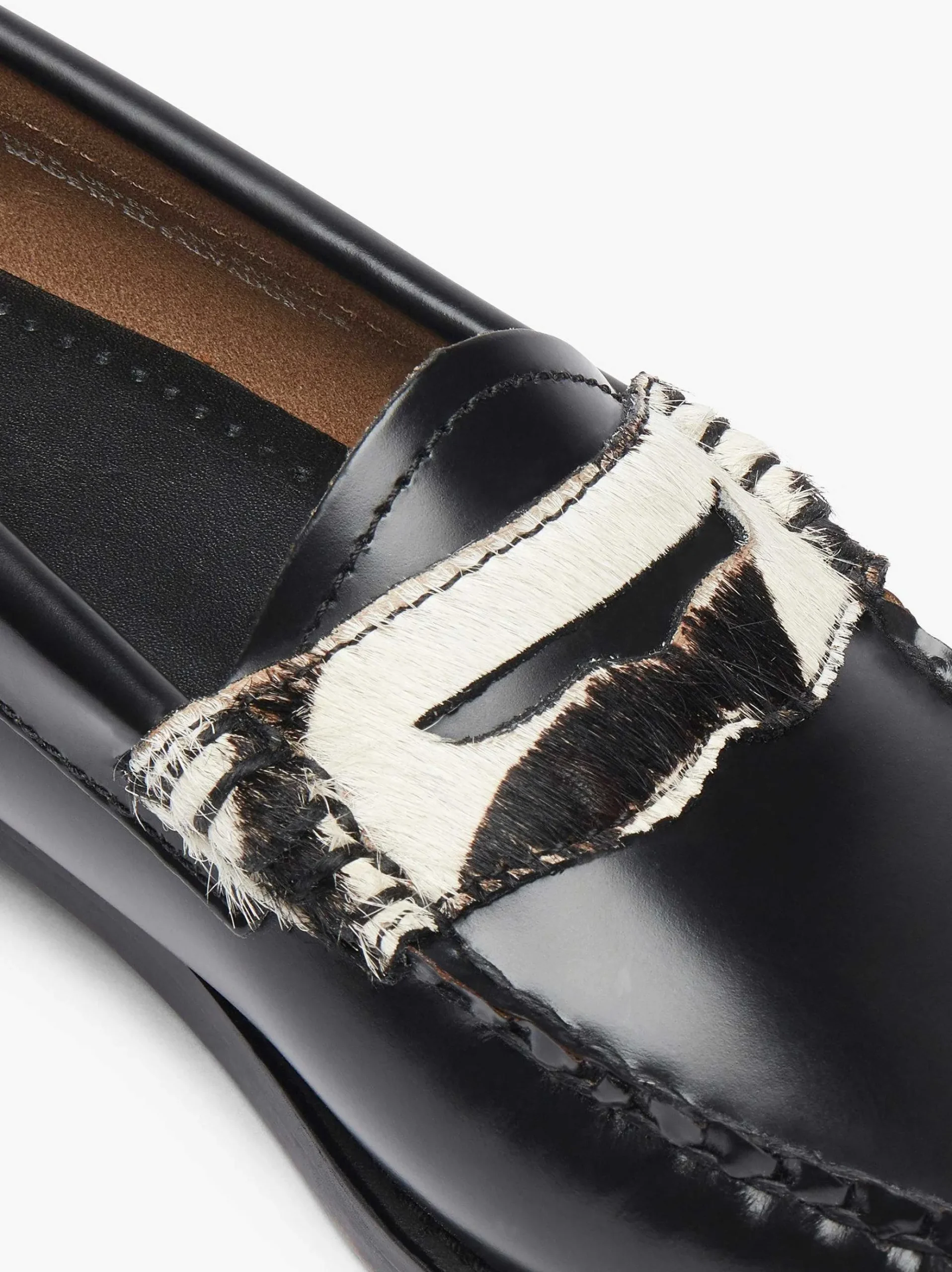 G.H.BASS Weejuns Penny Loafers Zebra Print & Black Hot