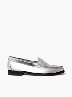 G.H.BASS Weejuns Penny Loafers Silver Store