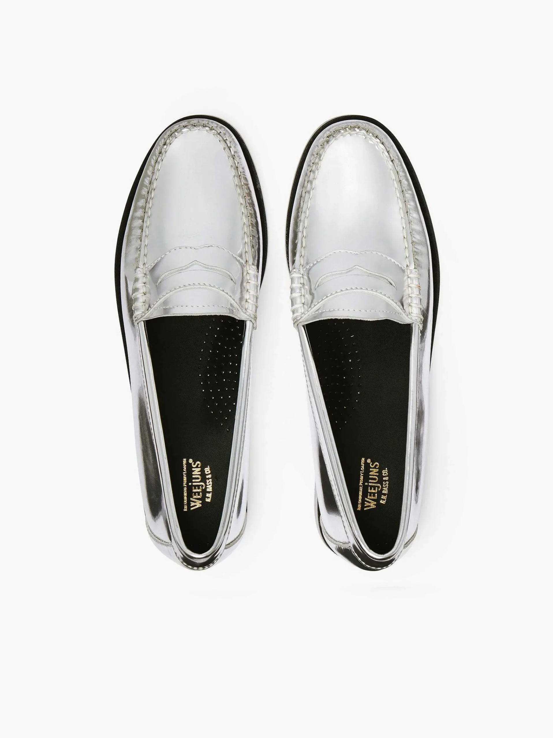 G.H.BASS Weejuns Penny Loafers Silver Store