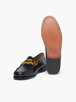 G.H.BASS Weejuns Penny Loafers Leopard Print & Black Cheap