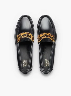 G.H.BASS Weejuns Penny Loafers Leopard Print & Black Cheap