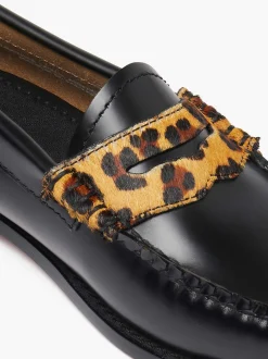 G.H.BASS Weejuns Penny Loafers Leopard Print & Black Cheap