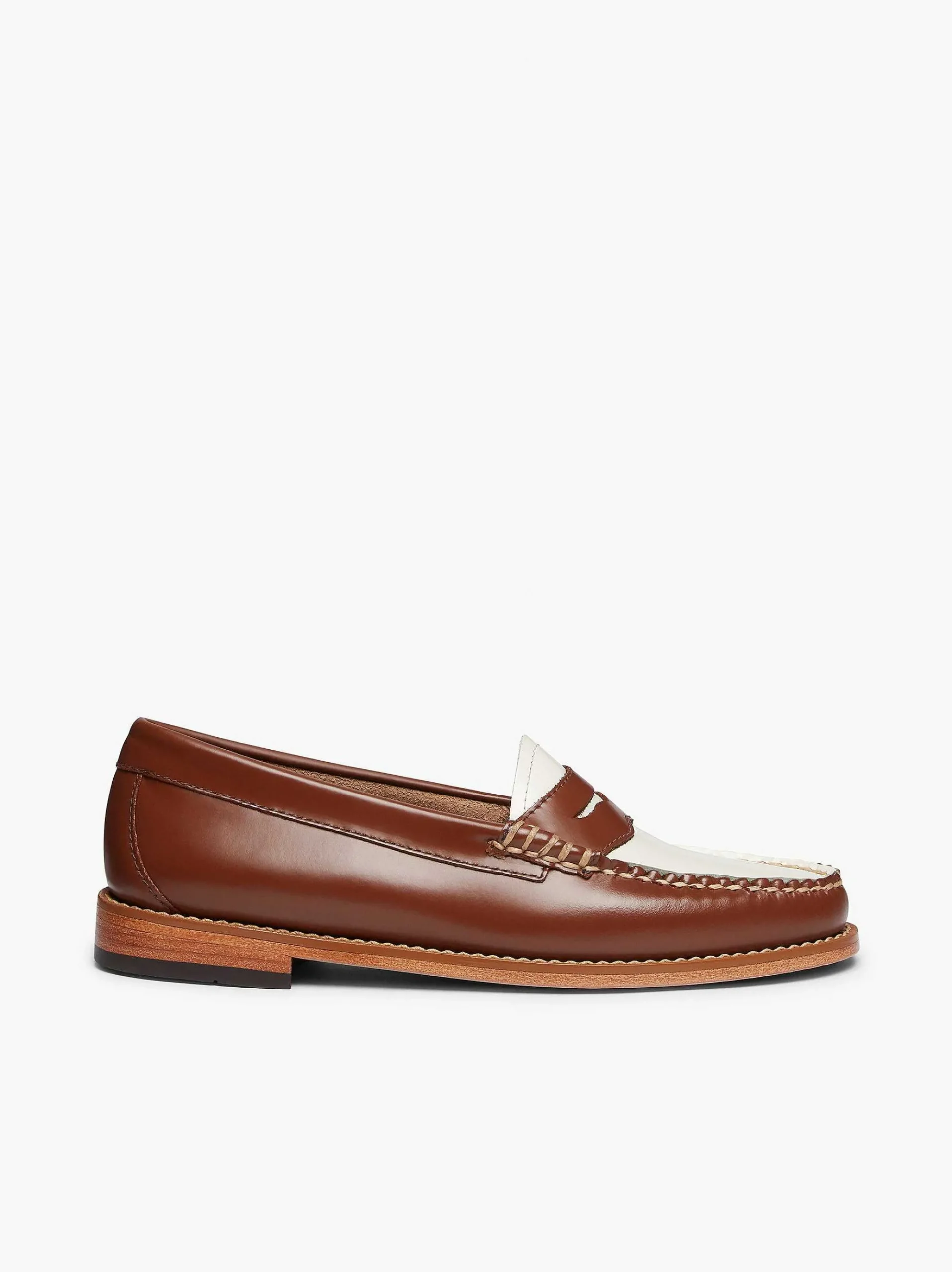 G.H.BASS Weejuns Penny Loafers Cognac & White Best