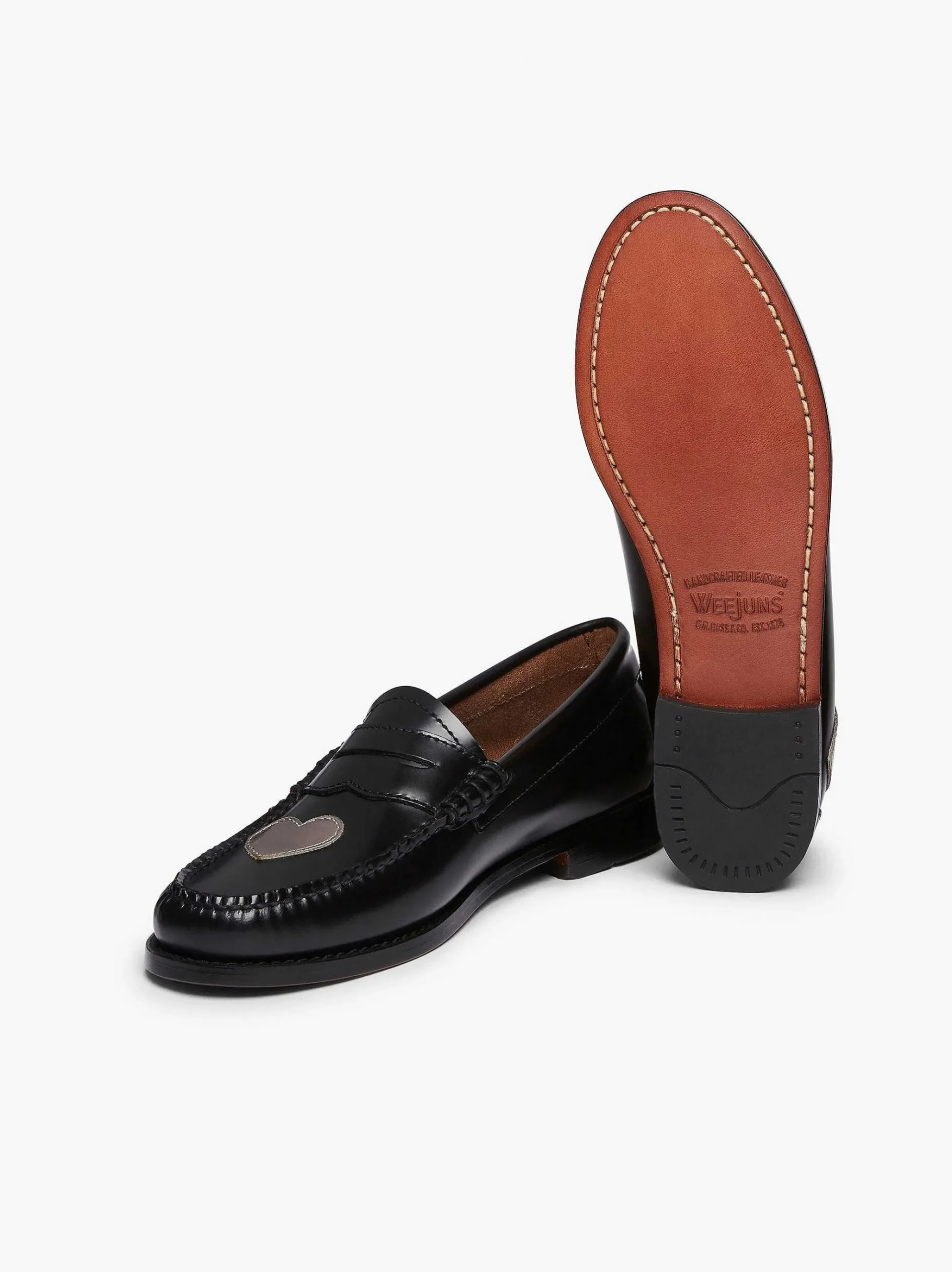 G.H.BASS Weejuns Penny Love Loafers Silver & Black Cheap