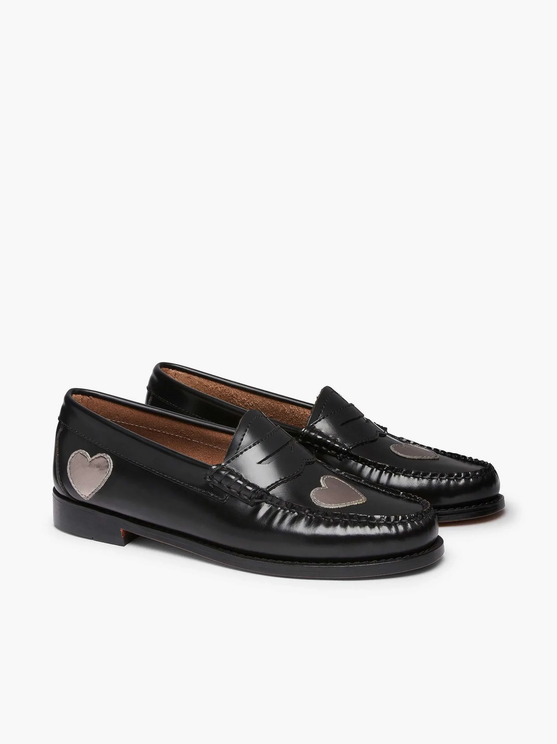 G.H.BASS Weejuns Penny Love Loafers Silver & Black Cheap