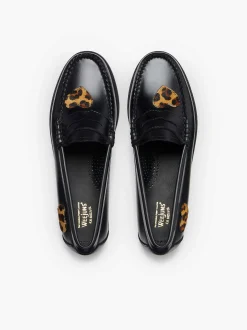 G.H.BASS Weejuns Penny Love Loafers Leopard Print & Black Shop